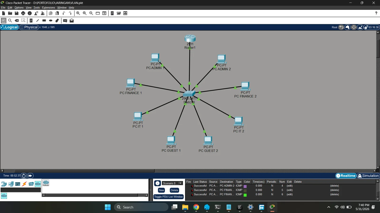 VLAN Segmentation & Inter-VLAN Routing Lab gallery image 1