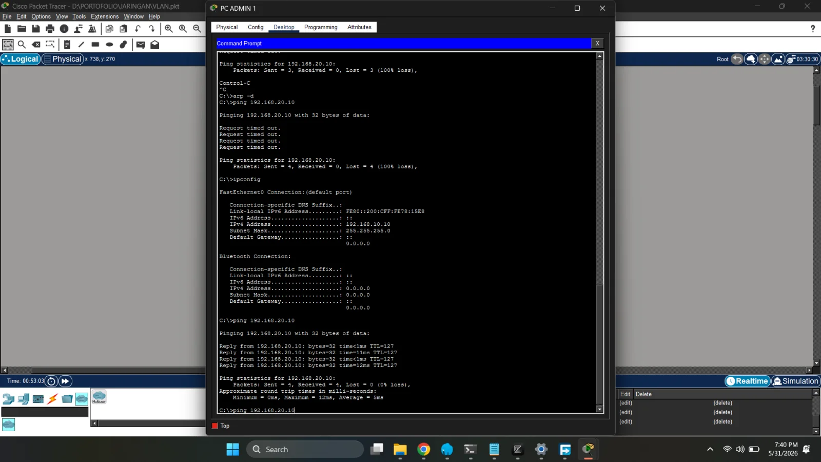 VLAN Segmentation & Inter-VLAN Routing Lab gallery image 4
